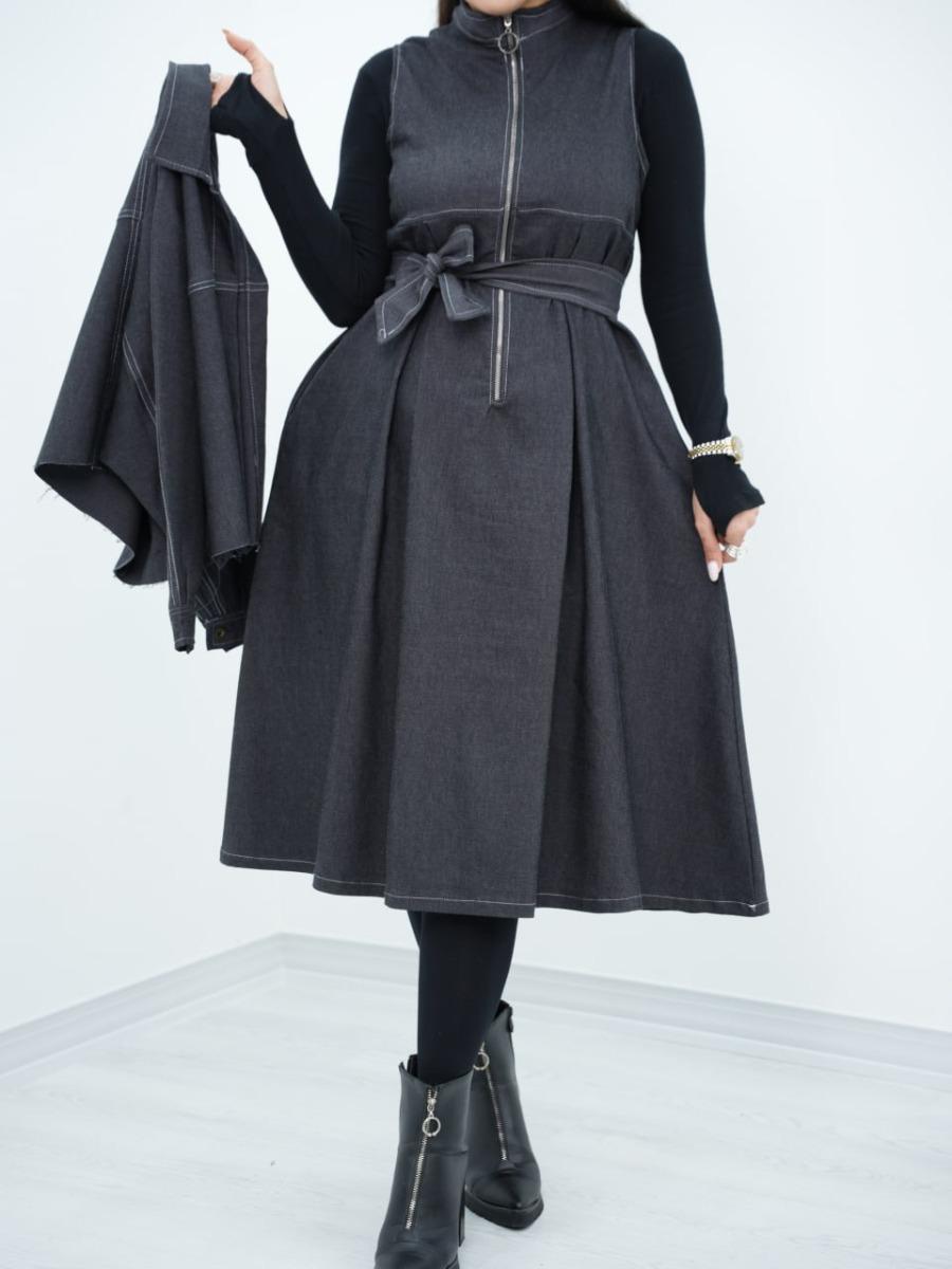 ست کت و سارافون طرح جین سلما کد 6603