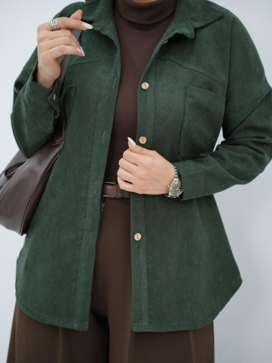 شومیز مخمل کبریتی دوجیب مطهره کد 6625