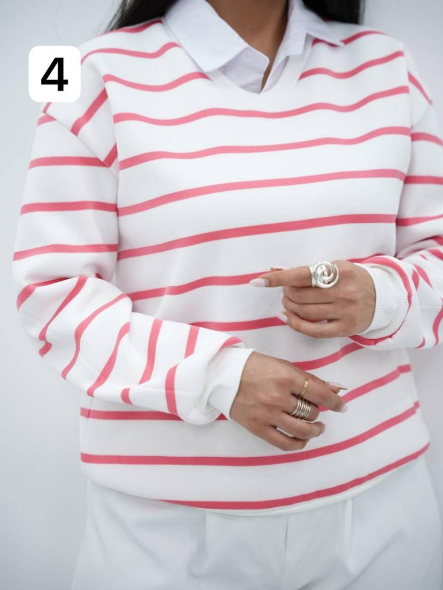 دورس راه راه یقه سفید نینا کد 6626