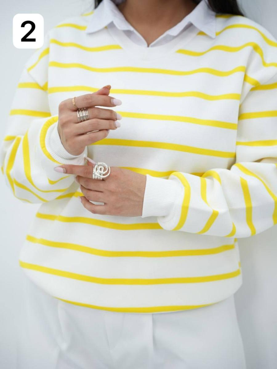 دورس راه راه یقه سفید نینا کد 6626