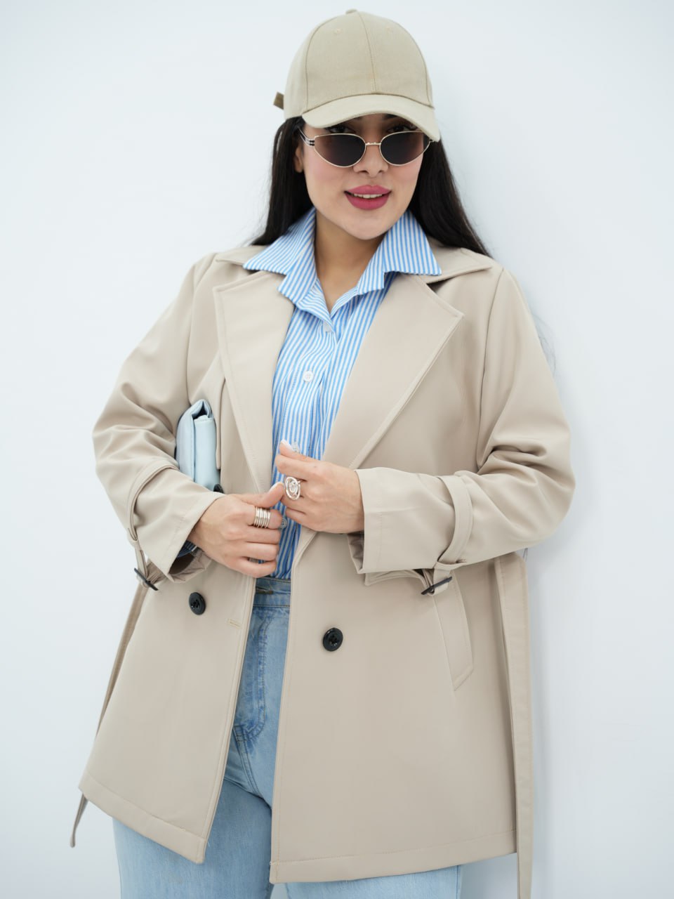 بارونی کوتاه کمردار آفاگاتو کد 6630