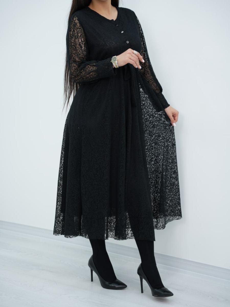 پیراهن گیپور کمردار نارون کد 6635