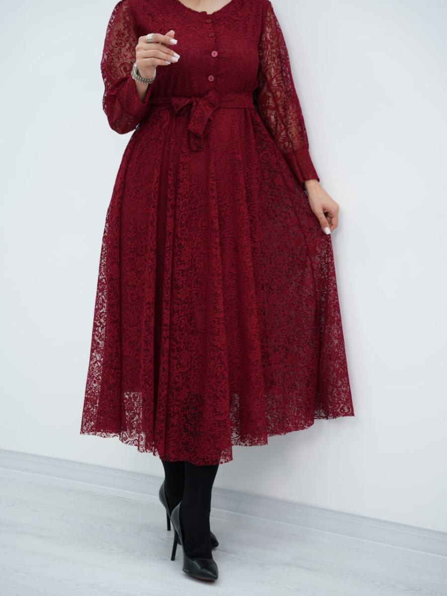 پیراهن گیپور کمردار نارون کد 6635