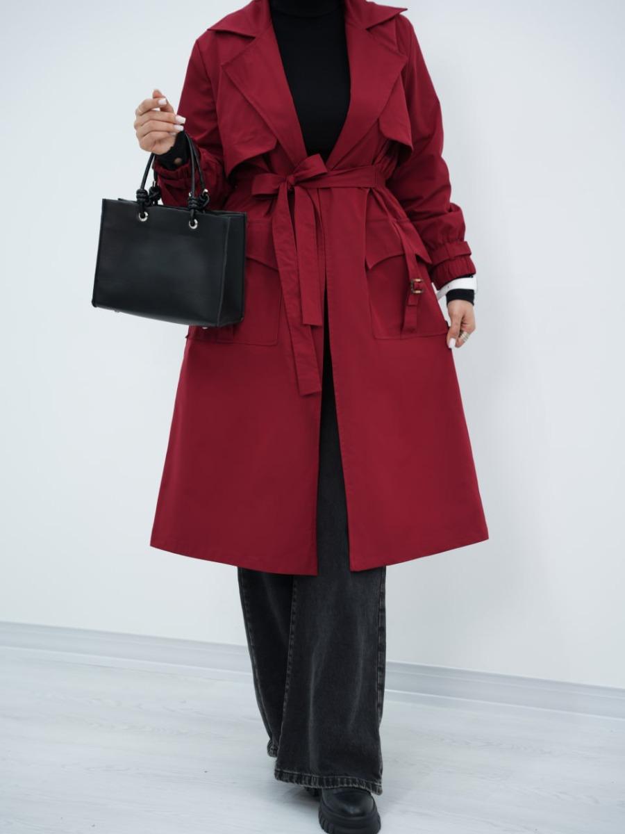 بارونی بلند کمرکش شفرونی کد6648