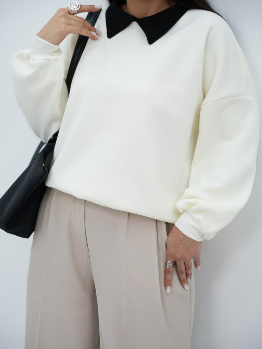 دورس یقه سفید ساده گنجد کد 6649