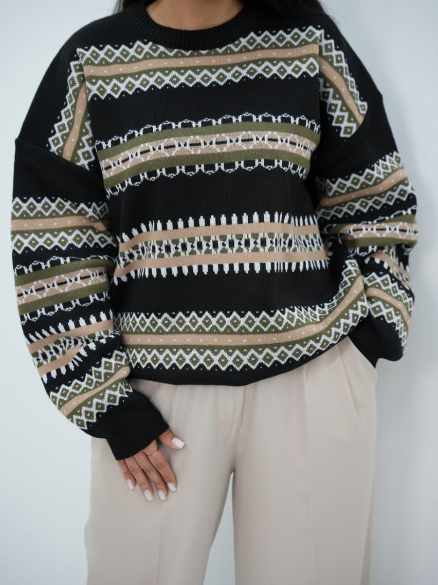 بلوز بافت طرحدار خزان کد6651