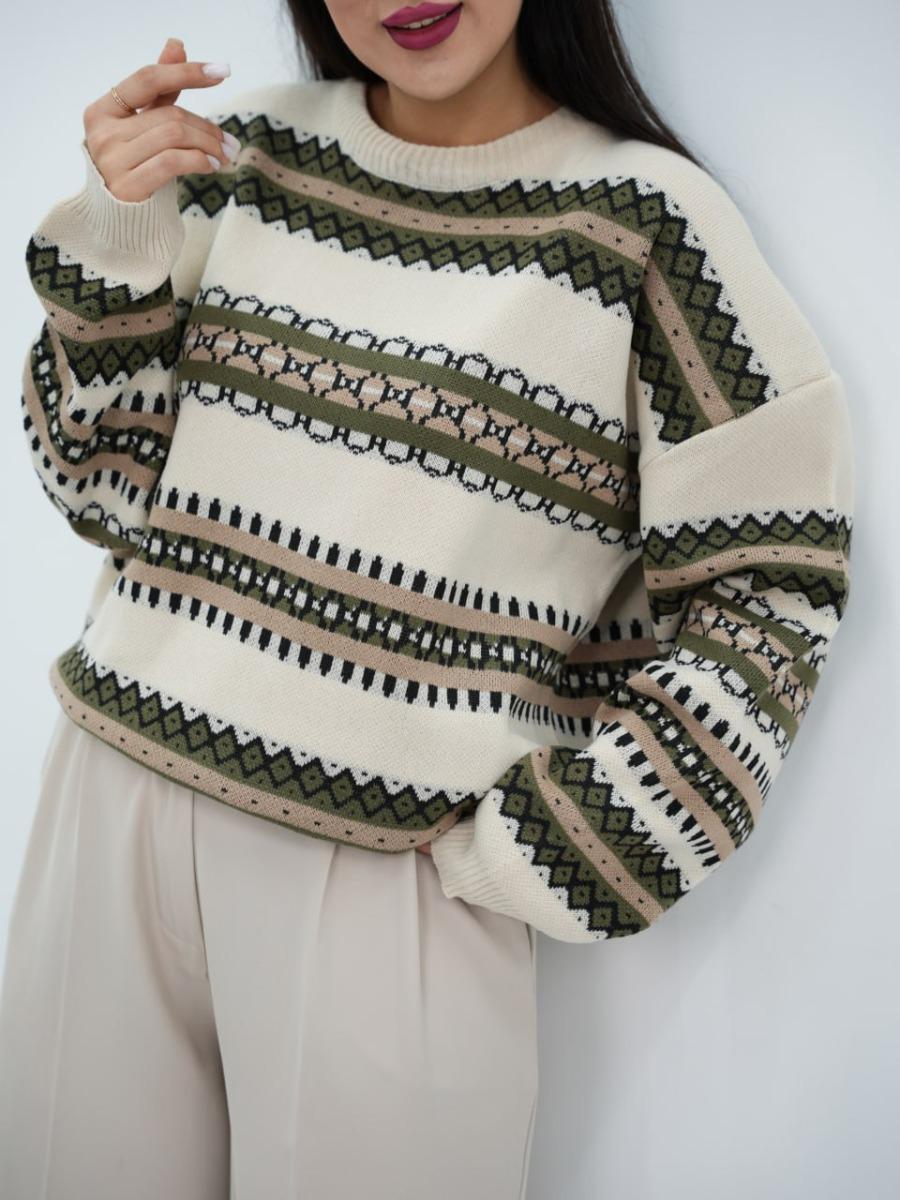 بلوز بافت طرحدار خزان کد6651