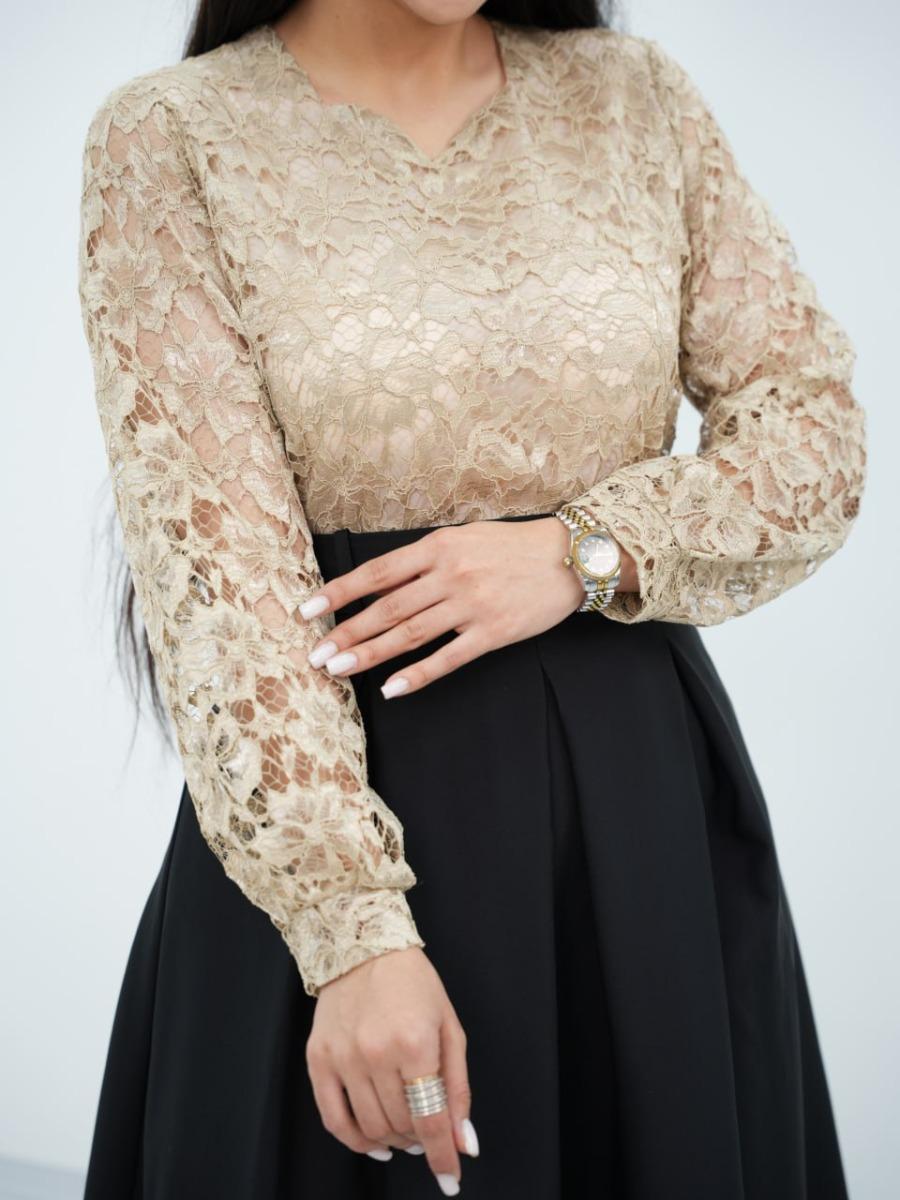 بلوز مجلسی گیپور گلسار کد6663