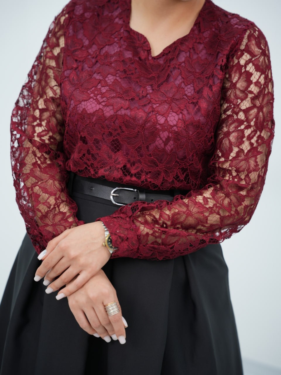 بلوز مجلسی گیپور گلسار کد6663