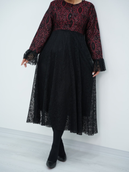 پیراهن ترکیبی پایین گیپور سوزان کد6664