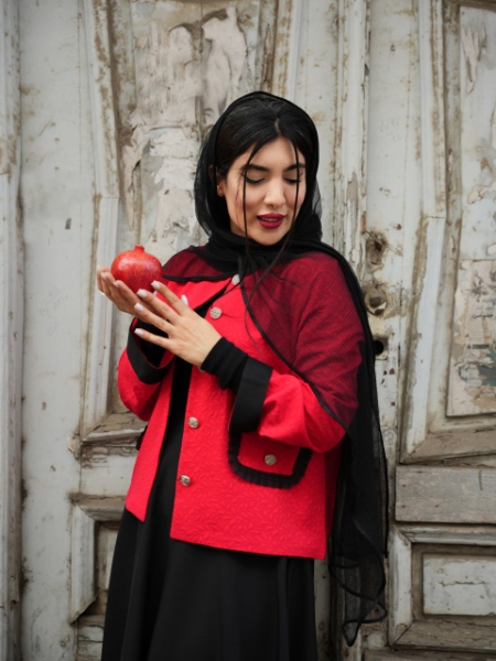 کتی ژاکارد آستین پاکتی دلین کد6666