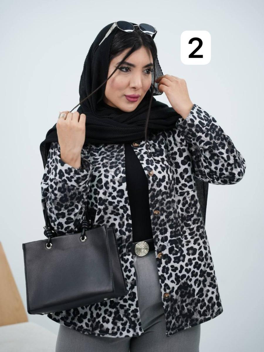 شومیز پاییزه طرح پلنگی ببری کد6684