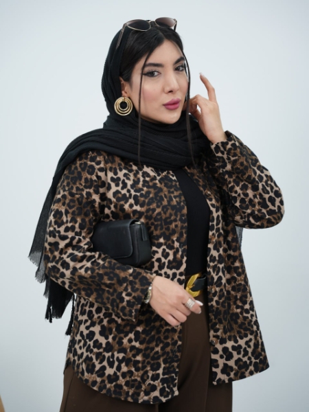 شومیز پاییزه طرح پلنگی ببری کد6684