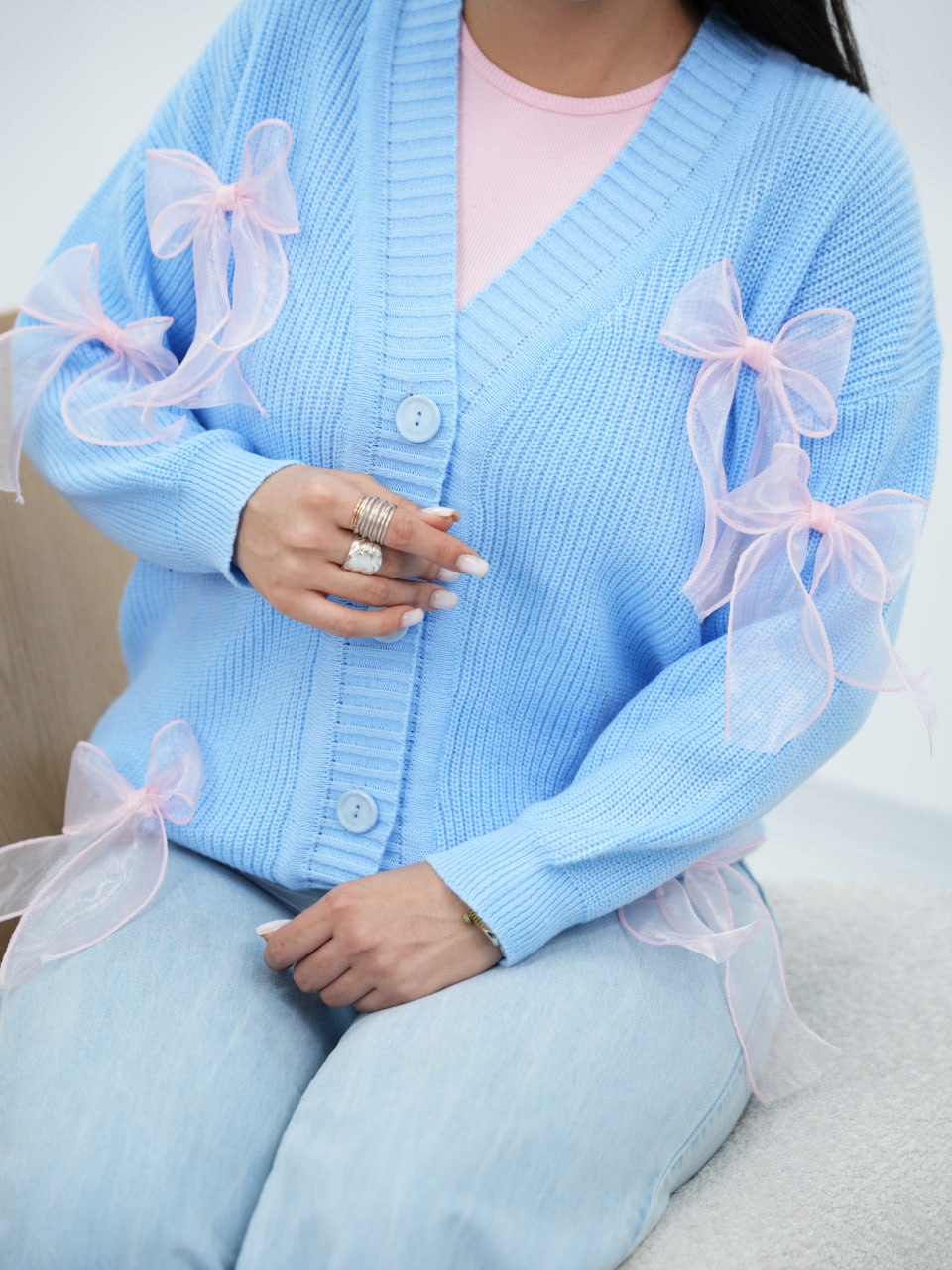 ژاکت بافت پاپیون آبنبات کد6688