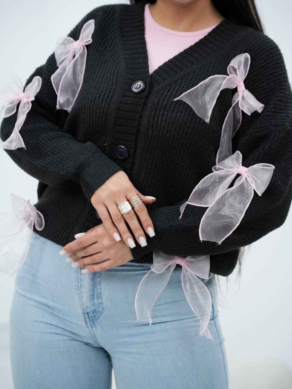 ژاکت بافت پاپیون آبنبات کد6688