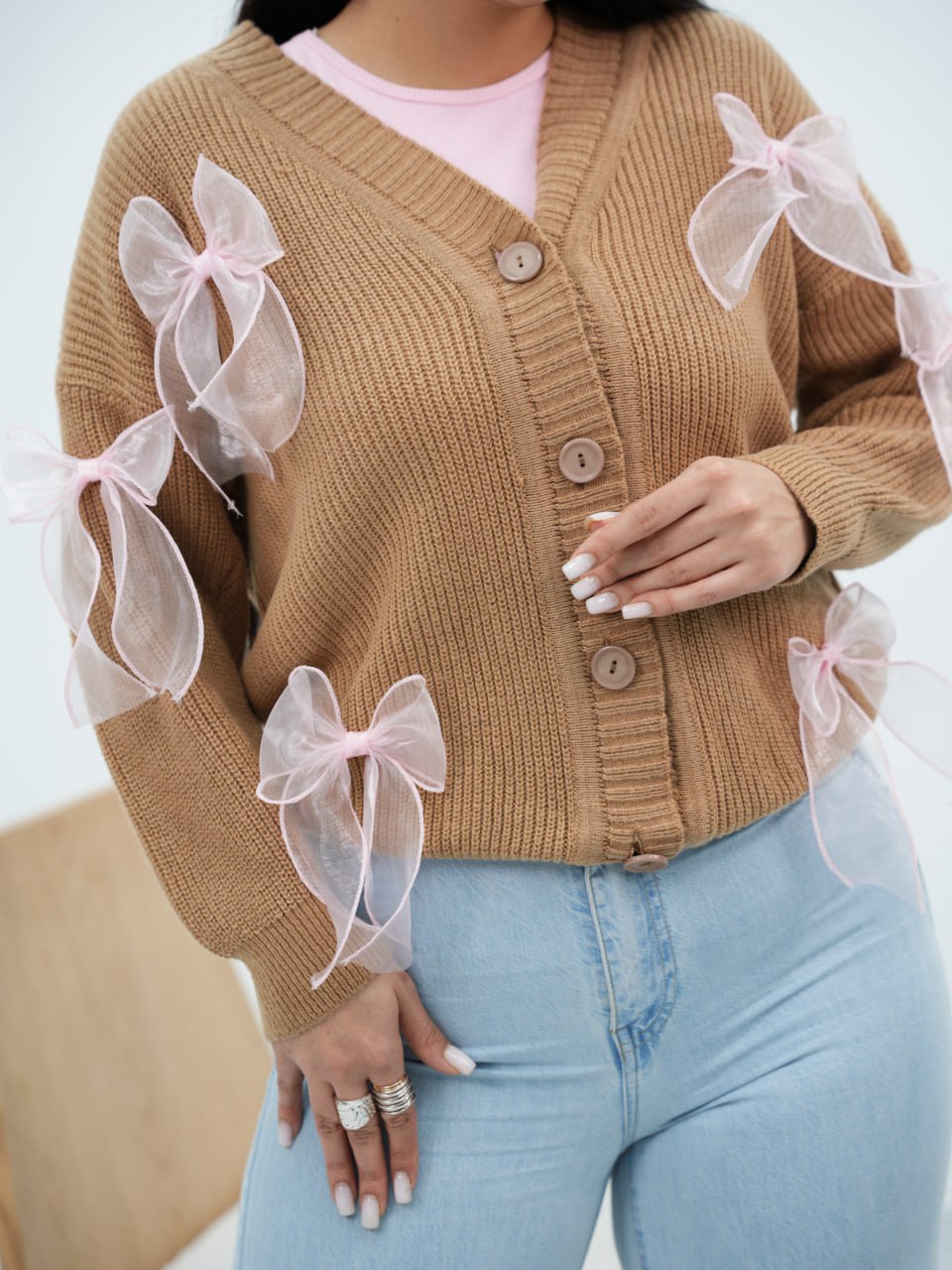 ژاکت بافت پاپیون آبنبات کد6688