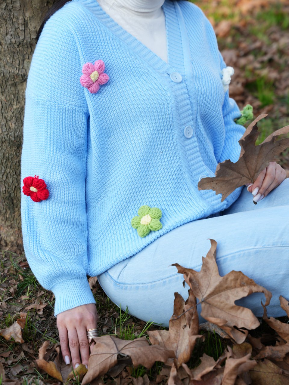 ژاکت بافت گل لیلیا کد6689