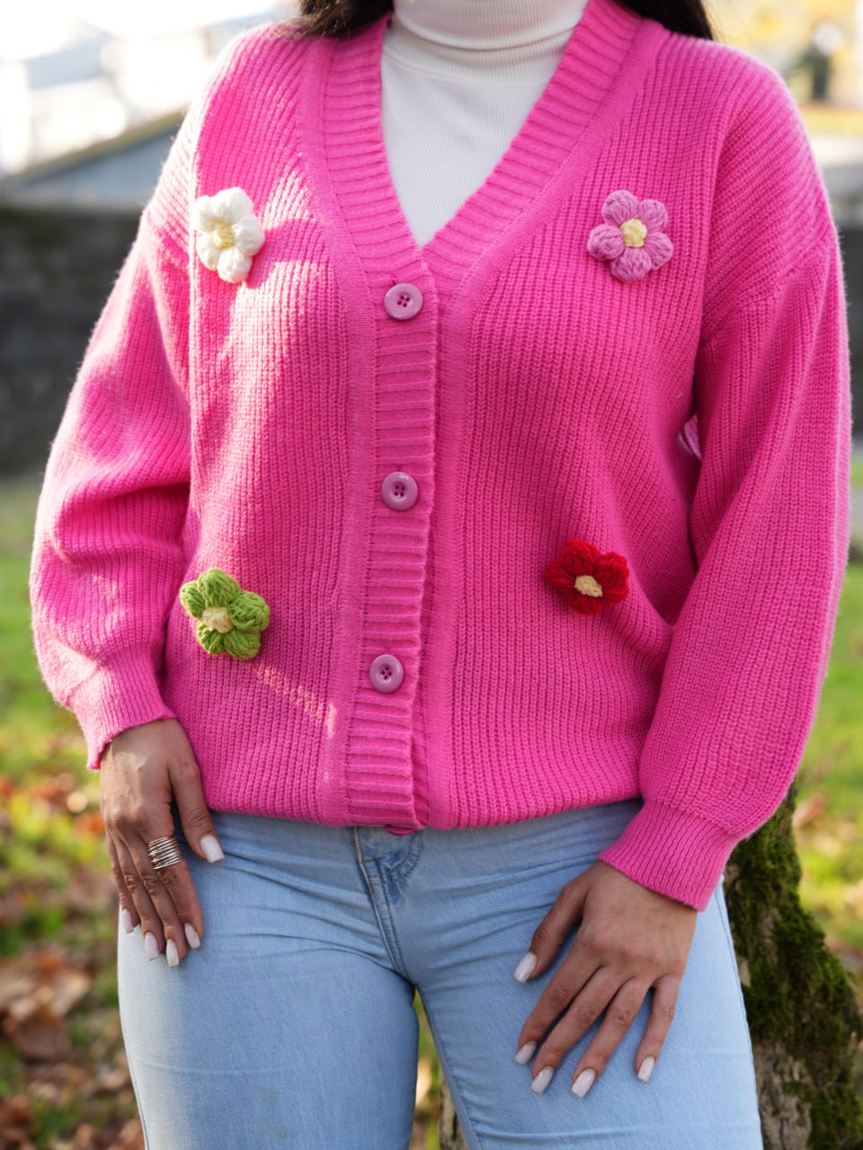 ژاکت بافت گل لیلیا کد6689