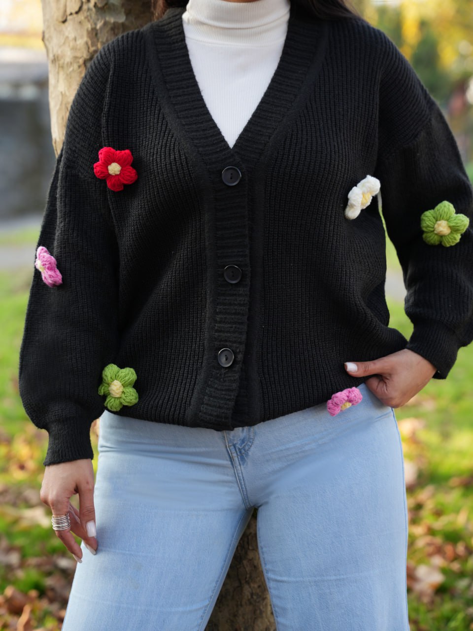 ژاکت بافت گل لیلیا کد6689