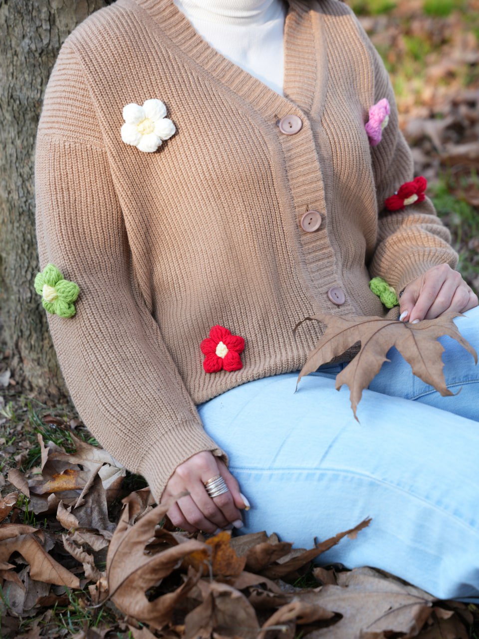ژاکت بافت گل لیلیا کد6689