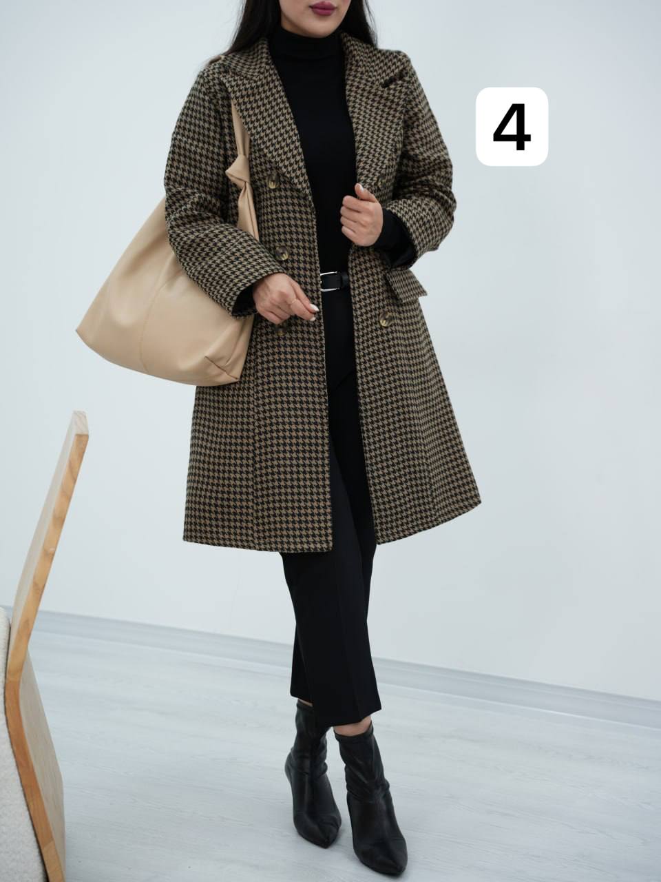 پالتو پیچازی یقه انگلیسی بلند مدلین کد6696