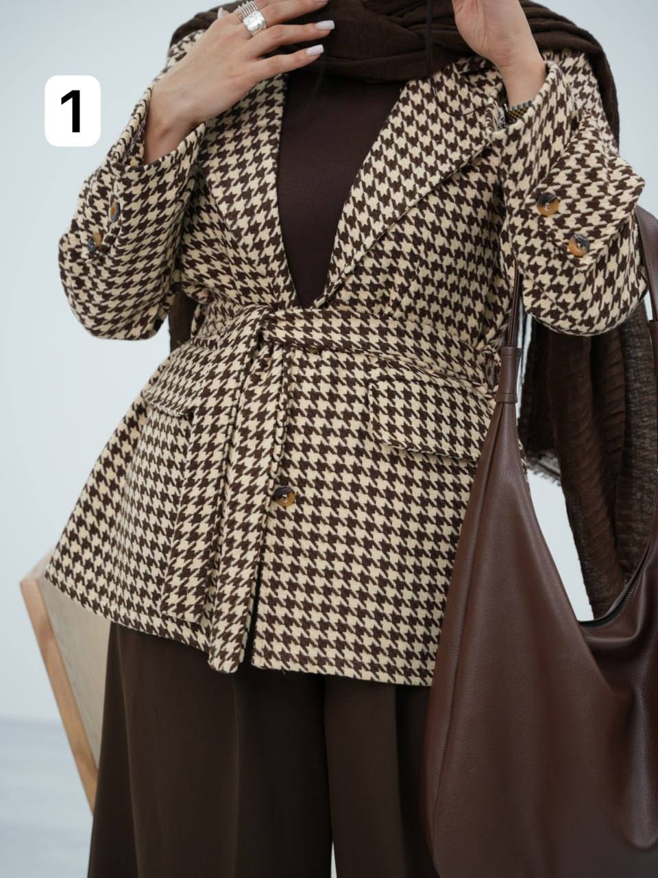 کتی یقه انگلیسی کمردار پیچازی پوران کد6699