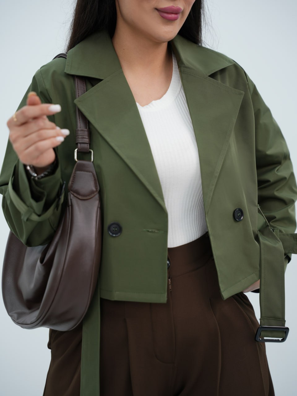 ترنج کت کوتاه کمردار رایکا کد 6703