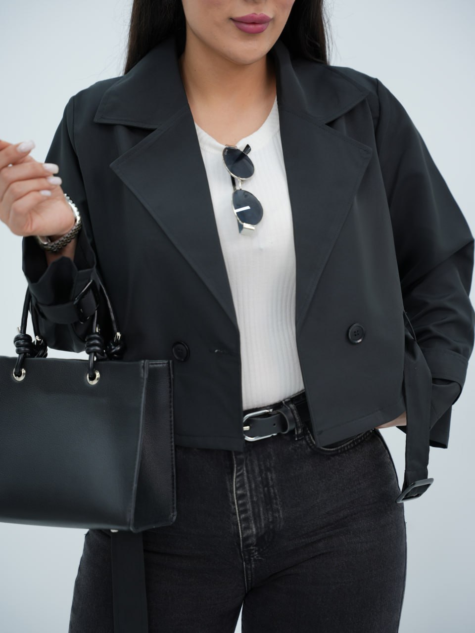 ترنج کت کوتاه کمردار رایکا کد 6703