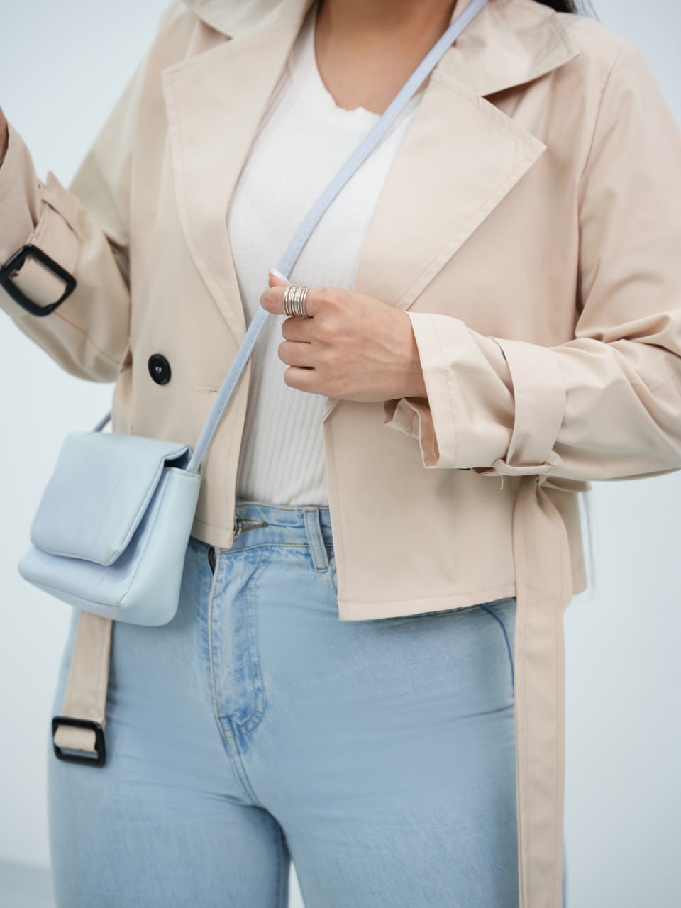 ترنج کت کوتاه کمردار رایکا کد 6703