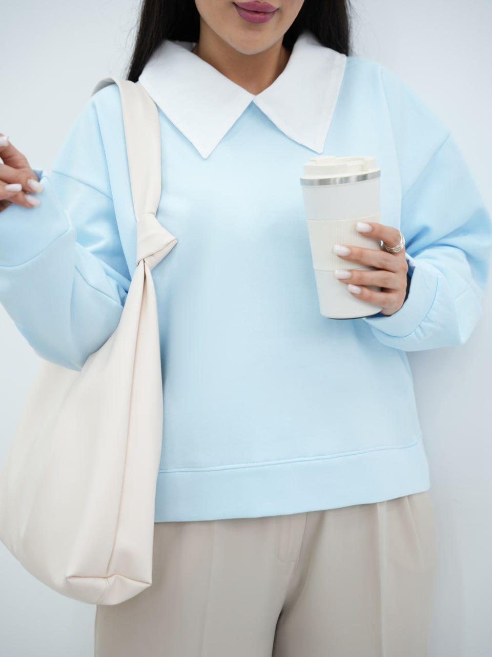 دورس یقه سفید پهن ساده هلیا کد6708