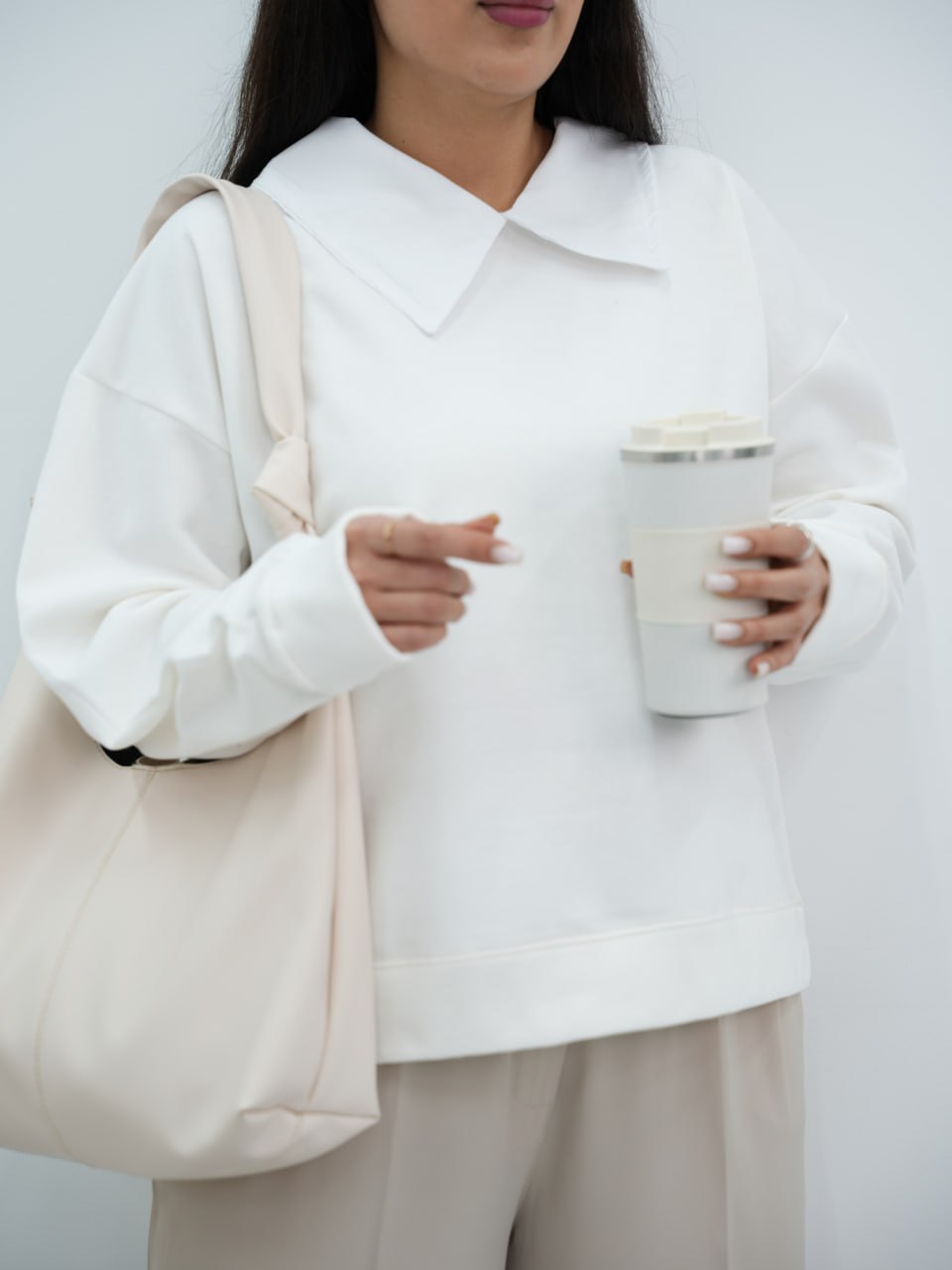 دورس یقه سفید پهن ساده هلیا کد6708