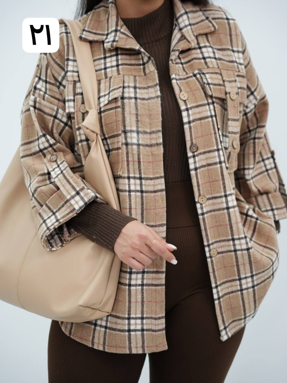 شکت چهارخونه جیب صلیبی تانسون کد6712