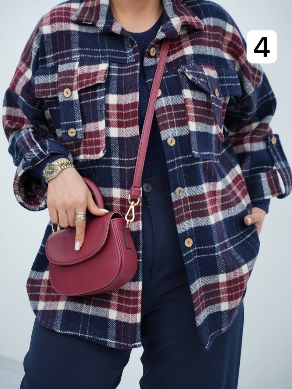 شکت چهارخونه جیب صلیبی تانسون کد6712