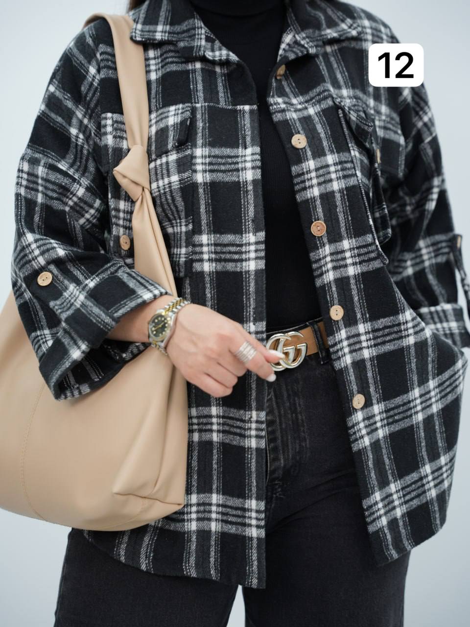 شکت چهارخونه جیب صلیبی تانسون کد6712