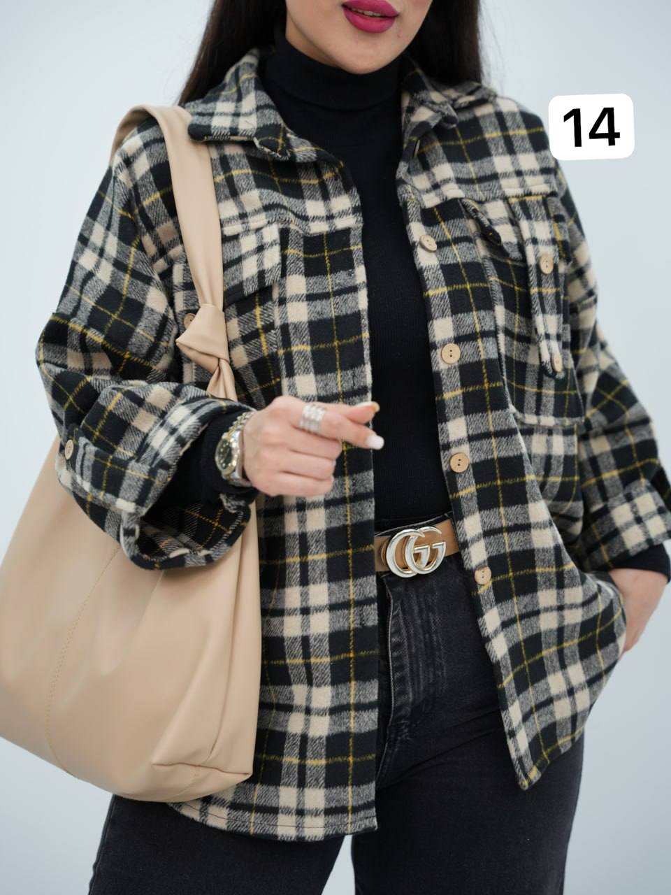 شکت چهارخونه جیب صلیبی تانسون کد6712