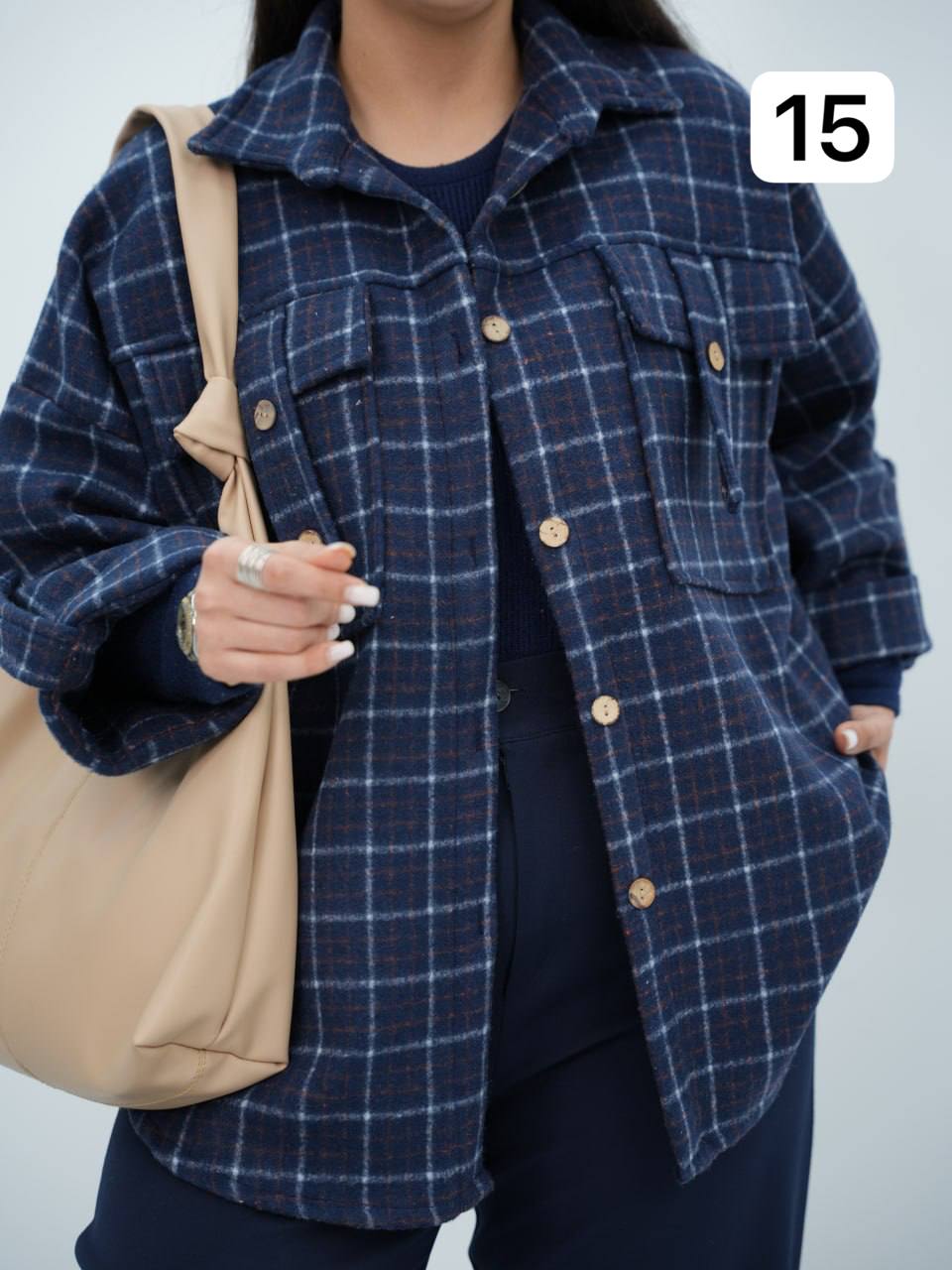 شکت چهارخونه جیب صلیبی تانسون کد6712