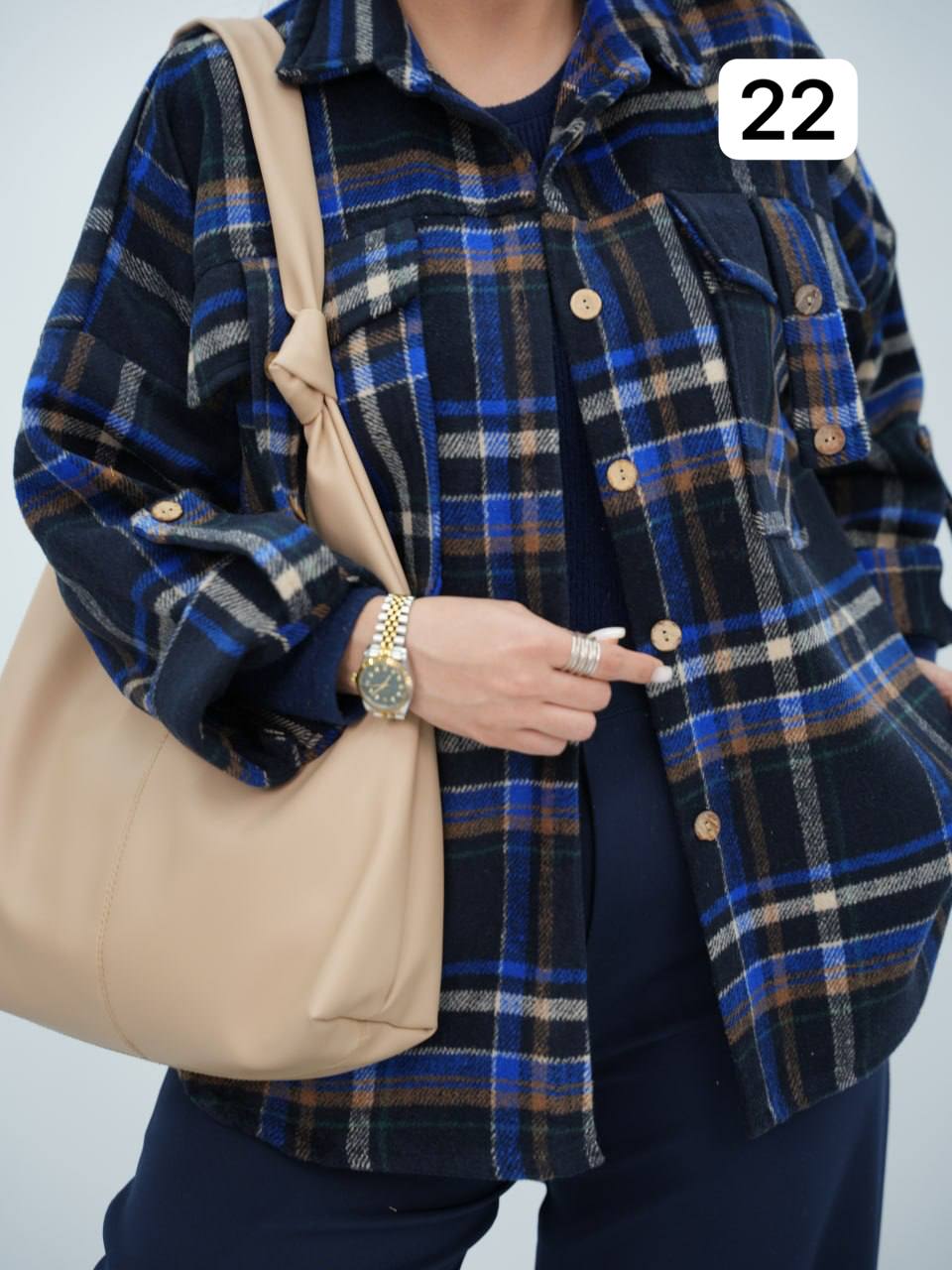 شکت چهارخونه جیب صلیبی تانسون کد6712