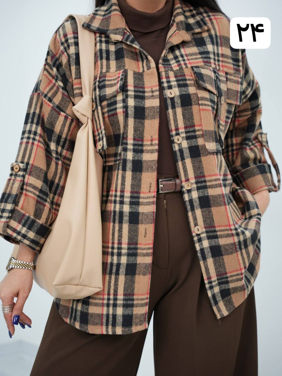 شکت چهارخونه جیب صلیبی تانسون کد6712