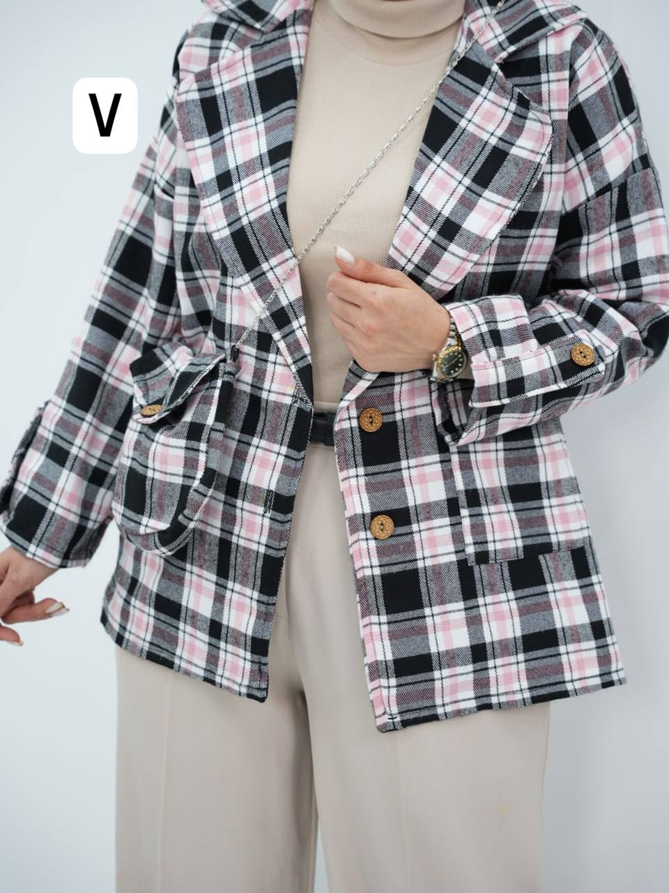 کتی چهارخونه کمردار کبف دار تلکا کد6713