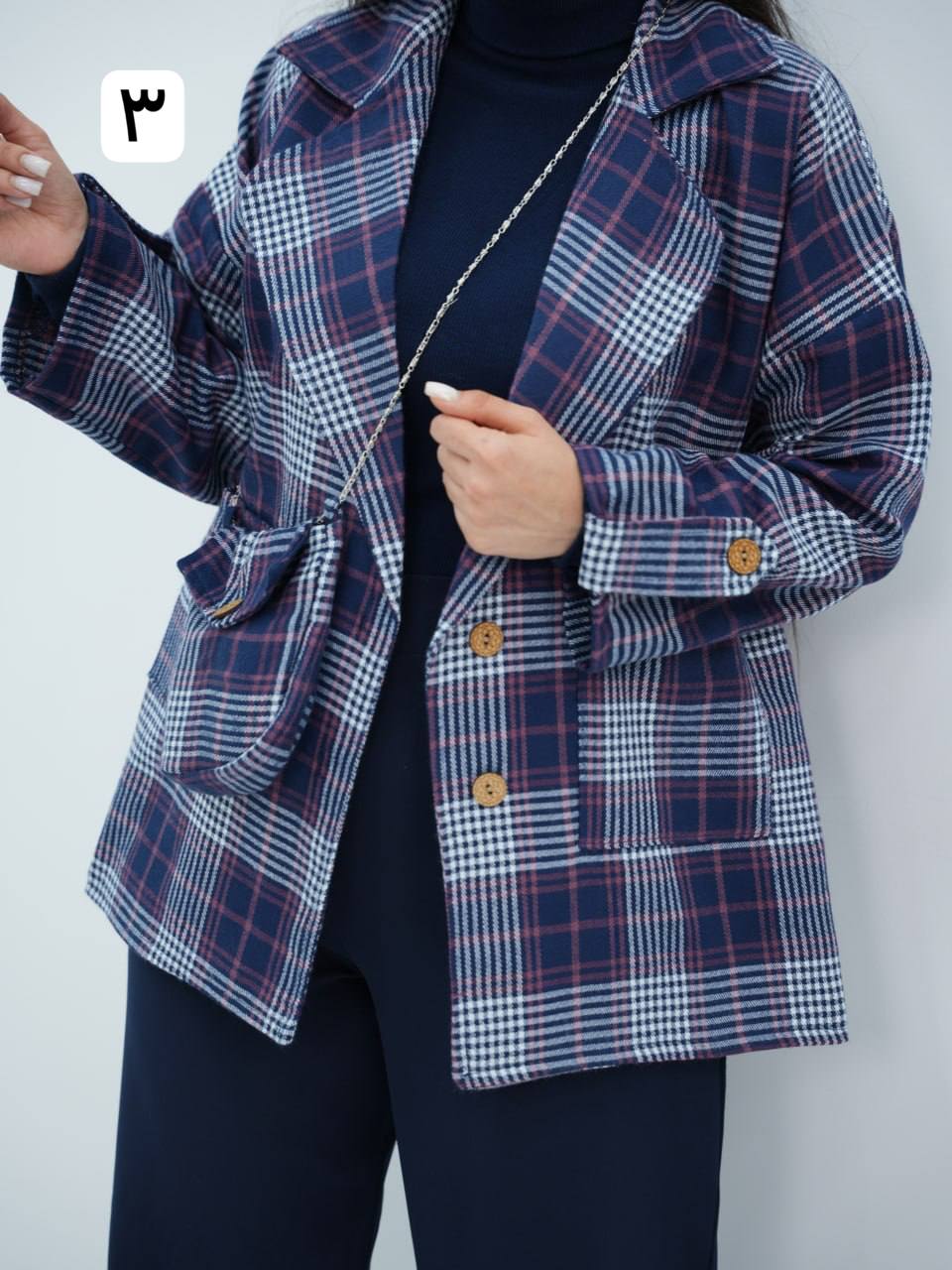 کتی چهارخونه کمردار کبف دار تلکا کد6713