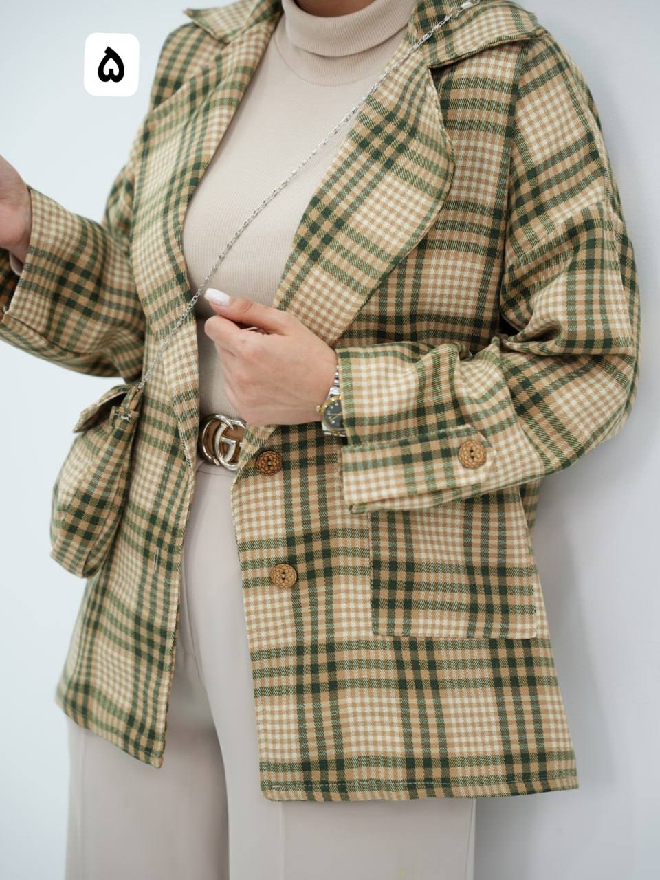 کتی چهارخونه کمردار کبف دار تلکا کد6713