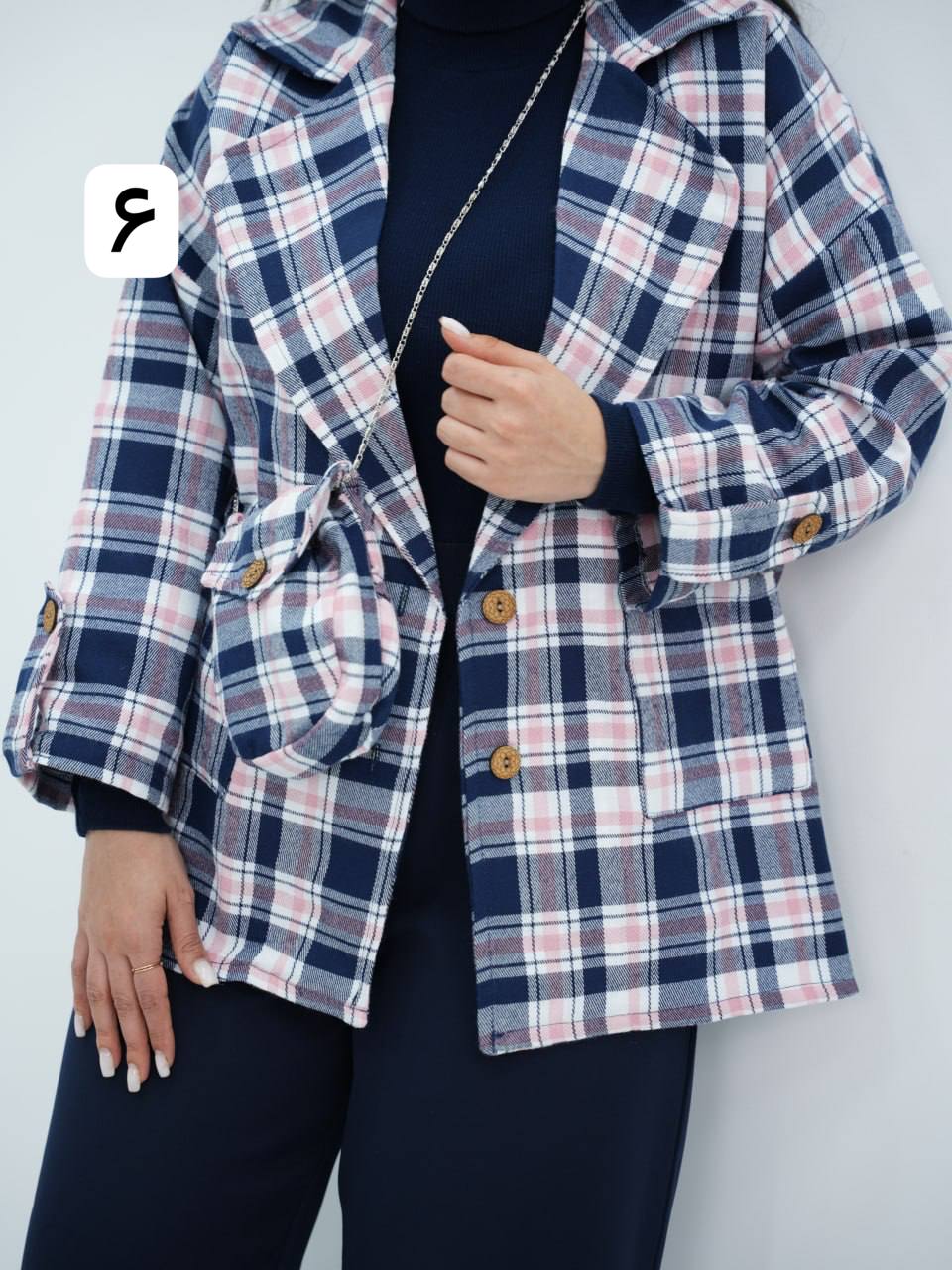 کتی چهارخونه کمردار کبف دار تلکا کد6713