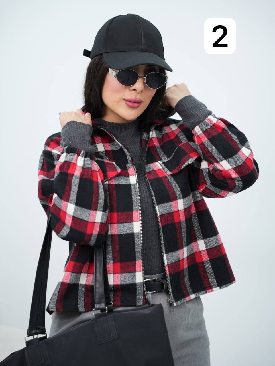 سویشرت چهارخونه کلاهدار لاچین کد6728