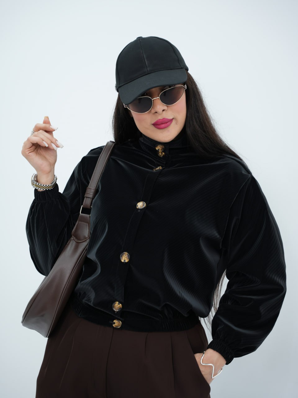 بامبر یقه ایستاده پایین کش قصیده کد6731