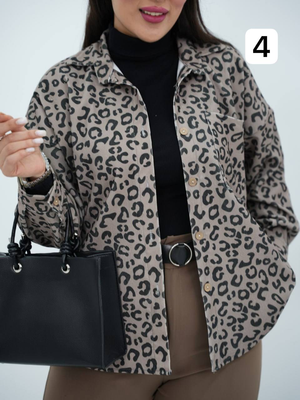 شومیز پلنگی تک جیب لایلا کد6737