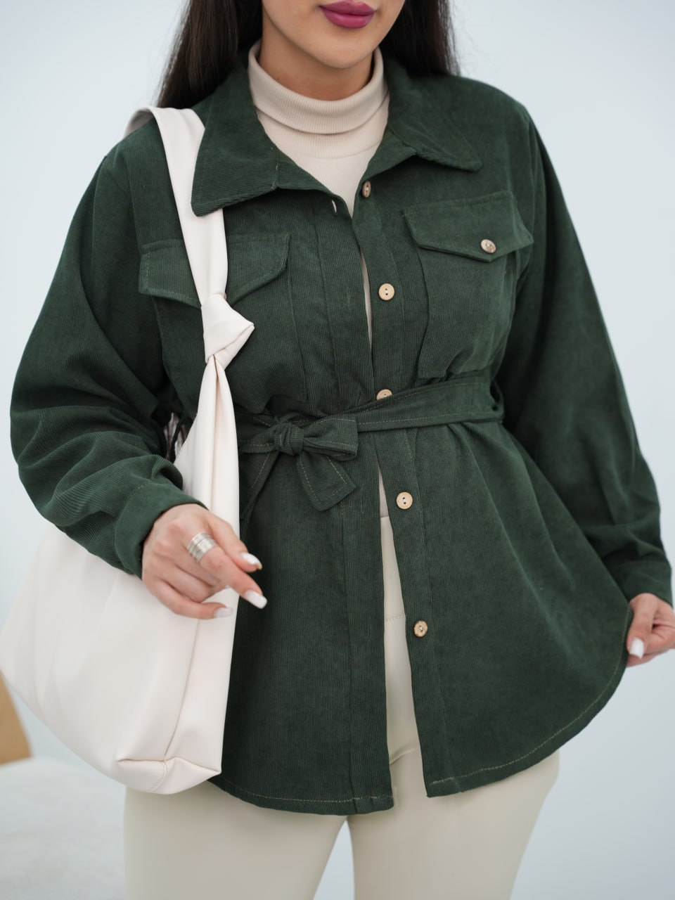 شومیز مخمل کبریتی کمردار لیلین کد6740