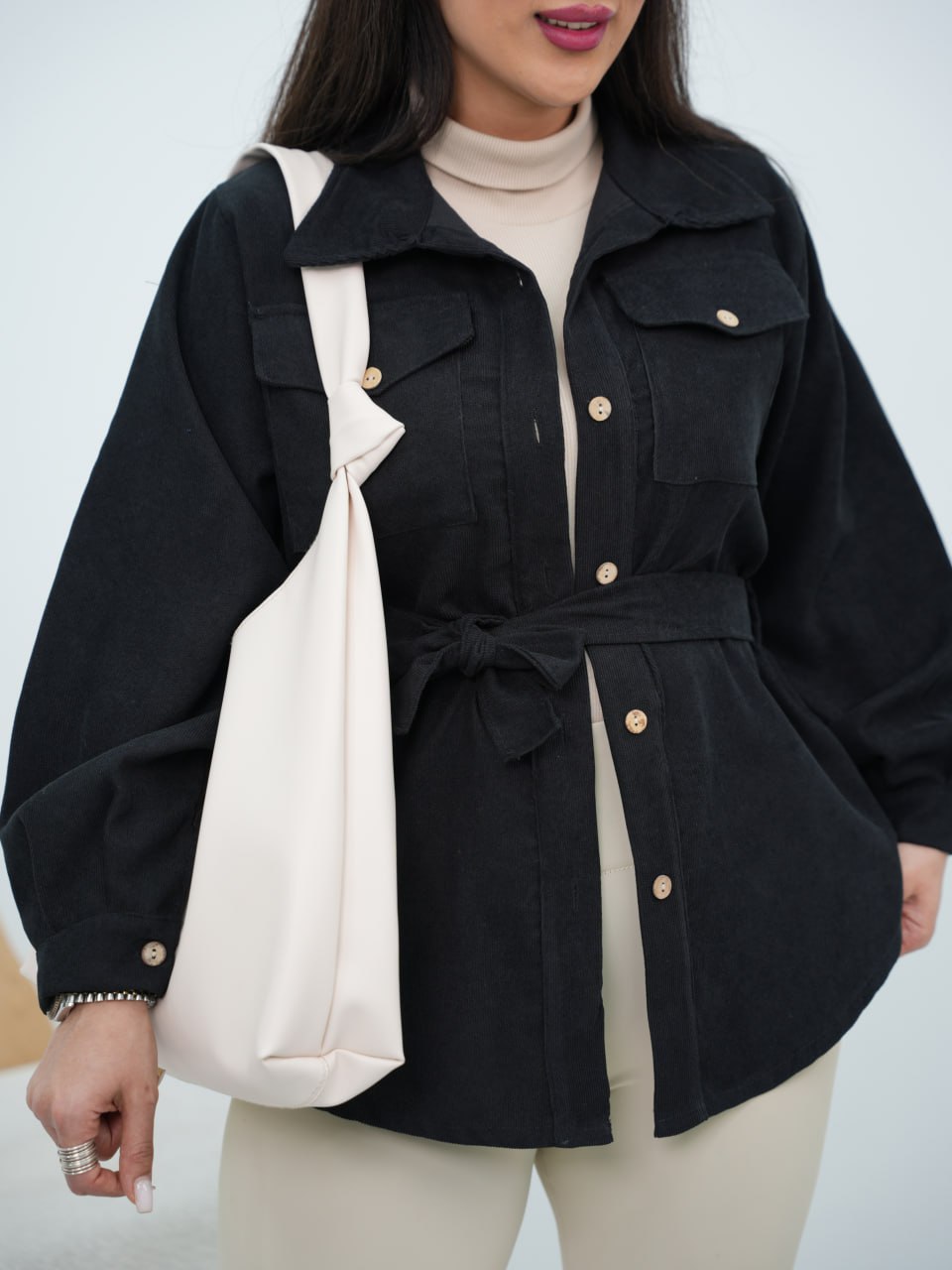 شومیز مخمل کبریتی کمردار لیلین کد6740