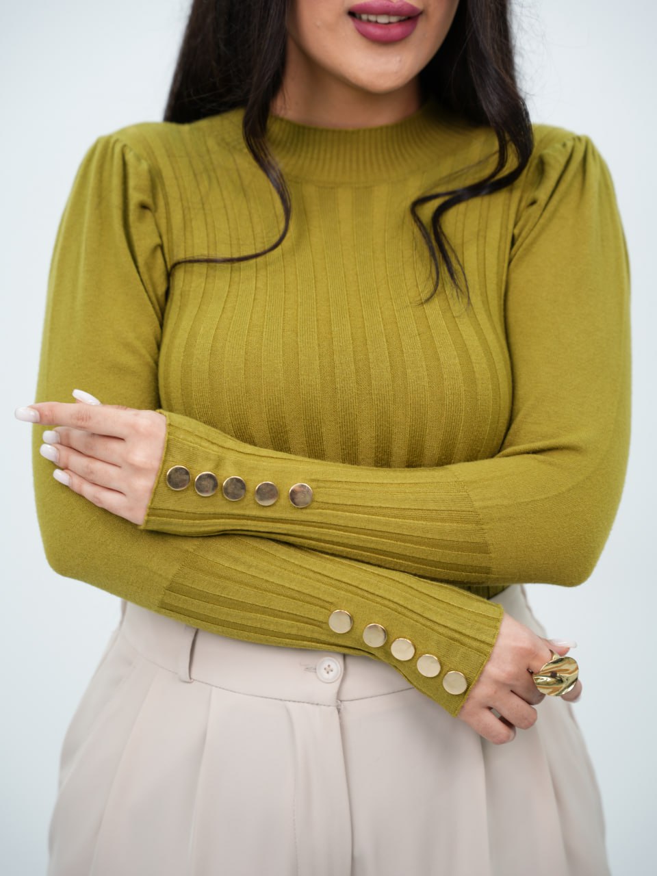 بلوز بافت آستین دکمه پناه کد6749