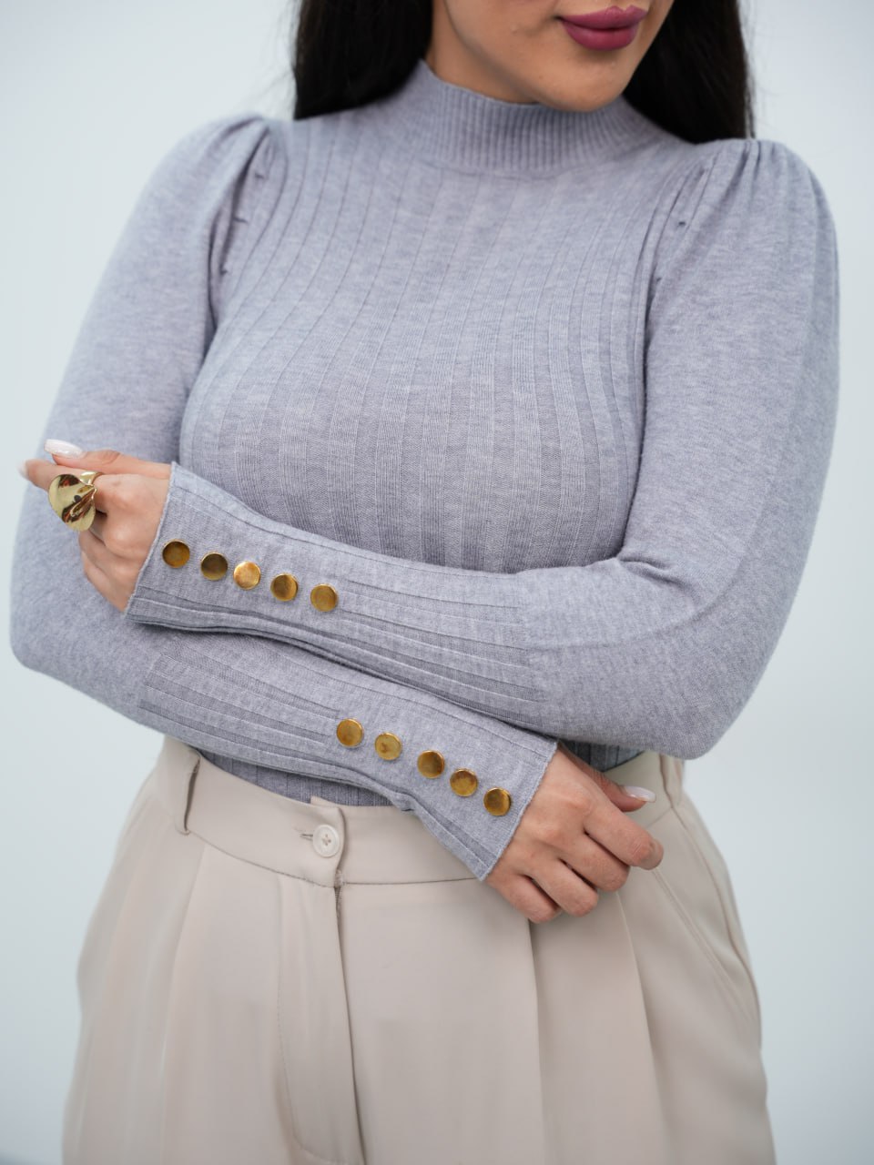 بلوز بافت آستین دکمه پناه کد6749