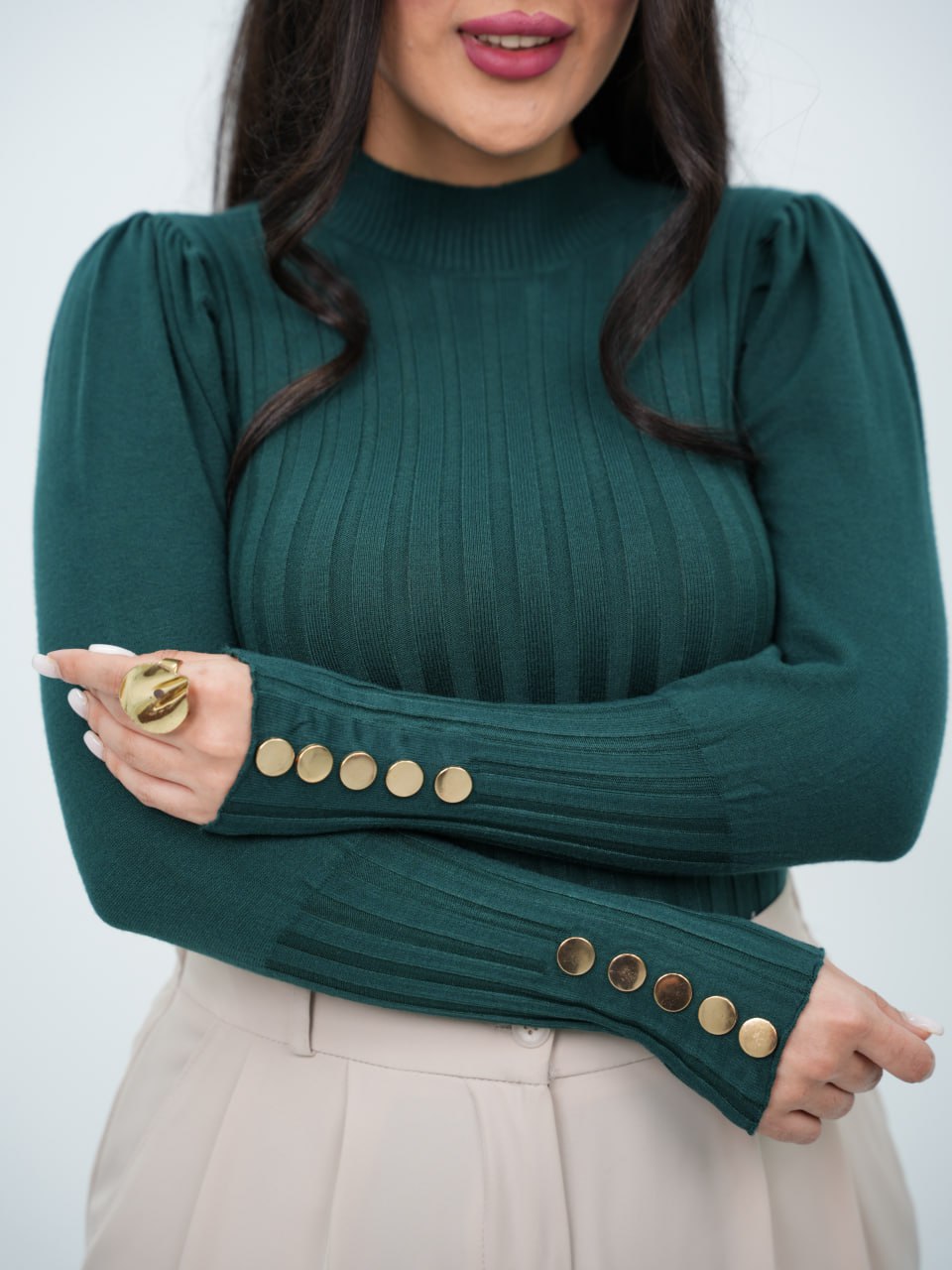 بلوز بافت آستین دکمه پناه کد6749